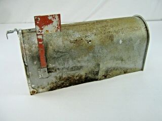Great Vintage 19 " Rustic Galvanized Steel Old Farm Mailbox