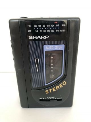 Vintage Sharp Fm Am Radio Portable Cassette Tape Player Jc - 140