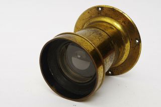 Unmarked Brass Lens,  Probably Petzval,  9cm Long,  App.  33cm Focal Lenght