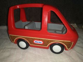 Vintage Little Tikes Dollhouse Family Red Mini Van -
