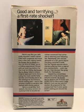 Vintage He Knows Youre Alone Vhs Big Box 1980 VCR MGM Horror Gore Thriller 5