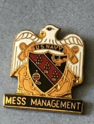Us Navy Mess Management Vintage Us Navy Military Eagle Usn U.  S.  N Service Pin
