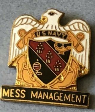 US NAVY Mess Management VINTAGE US NAVY Military Eagle USN U.  S.  N SERVICE PIN 2