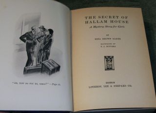 RARE THE SECRET OF HALLAM HOUSE by Nina Brown Baker 1931 HB 1st Edition 5
