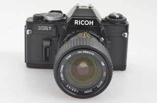 EXC,  RICOH XR - 7 35mm SLR CAMERA w/28 - 70mm ZOOM,  WINDER,  STRAP,  UV,  FULLY 2
