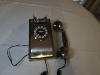 Crosley phone brushed nickle VINTAGE LOOK CR55 wall telephone dial old style 3