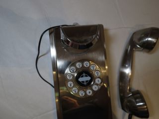 Crosley phone brushed nickle VINTAGE LOOK CR55 wall telephone dial old style 5
