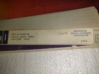 1970 DEC PDP - 11 BASIC V007A PAPER TAPE PROGRAM 2