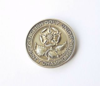 Vintage Silver Golf Championship Medal,  Medallion,  English Golf Union.  Tudor Rose