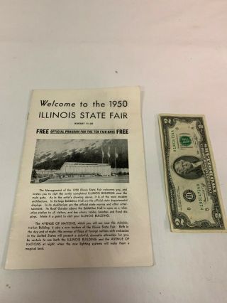 Vintage 1950 Illinois State Fair Souvenir Program In Springfield,  Bob Hope,