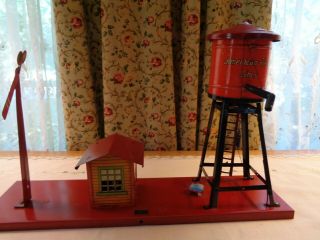 Vintage American Flyer Lines Tin Litho Water Tower & Shed - Model Trains - Usa