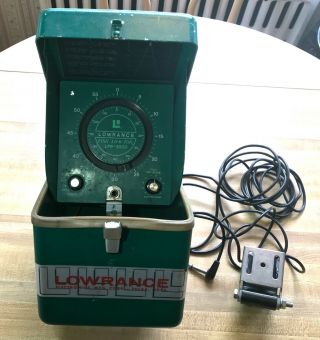 Vintage Lowrance Fish Finder Locator Lo - K - Tor Lfp - 300d With Transducer