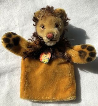 Vintage Steiff Hand Puppet Leo The Lion With Tag