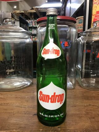 Vintage Sundrop 28 Oz Bottle Sign Crate