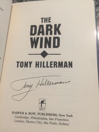 The Dark Wind By Tony Hillerman Signed 1st Edition Colored Print 3