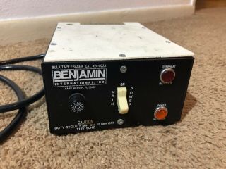 Benjamin Heavy Duty Bulk Audio Video Disk Analog Magnetic Tape Eraser 24 - 022 Vtg