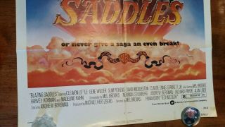 BLAZING SADDLES Mel Brooks 1974 movie poster 27 x 41 Vintage Wilder 3