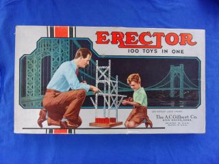 Vintage 1951 A.  C.  Gilbert Co.  Erector Set 2&1/2 With Booklett And Insert
