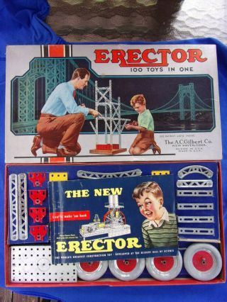 Vintage 1951 A.  C.  Gilbert Co.  Erector Set 2&1/2 With Booklett and Insert 2