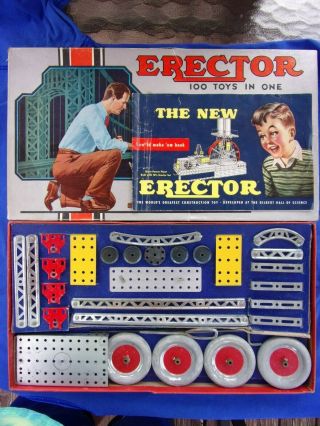 Vintage 1951 A.  C.  Gilbert Co.  Erector Set 2&1/2 With Booklett and Insert 3