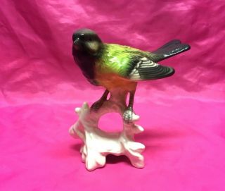 Vintage Goebel Porcelain Sparrow Bird On Branch - Made In West Germany