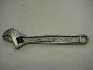 Vintage Crestoloy Crescent Tool Co.  10” Inch Adjustable Wrench.