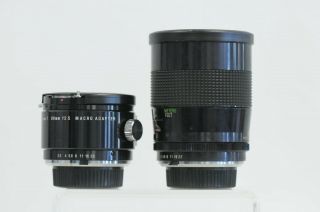Vivitar Series 1 90mm F2.  5 Macro Lens w/Caps & Macro Adapter MD Mt. 2