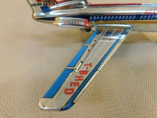 Vintage United Boeing 727 ALPS Japan Tin Litho Friction Jet Airplane 5