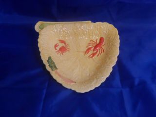 Vtg Carlton Ware Triangular Majolica Yellow Leaf Seafood Lobster Tray Or Platter