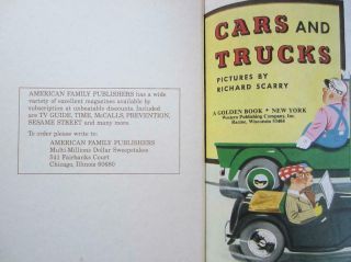 Cars And Trucks Vintage Children ' s Little Golden Book Richard Scarry 3