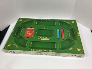 Vintage Cadaco No.  300 1968 Tripoley Game With Chips No Cards Vgc