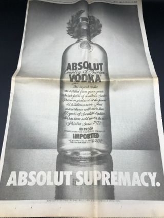 1984 Olymic Games Absolut Vodka Vintage Newspaper Print Ad Los Angeles Times