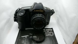 Canon T90 Slr 35mm Film Camera With 50mm F1.  8 Fd Lens - - Film