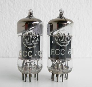 Perfect Matched Pair Ecc83 12ax7 Valvo 45°getter Mc2 Same Code From 1959