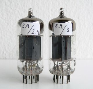 PERFECT MATCHED PAIR ECC83 12AX7 VALVO 45°GETTER mC2 SAME CODE FROM 1959 2