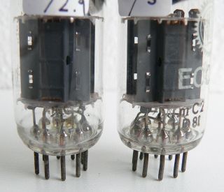 PERFECT MATCHED PAIR ECC83 12AX7 VALVO 45°GETTER mC2 SAME CODE FROM 1959 3