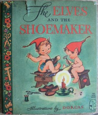 Vintage Pied Piper Book The Elves And The Shoemaker W/dust Jacket 1946