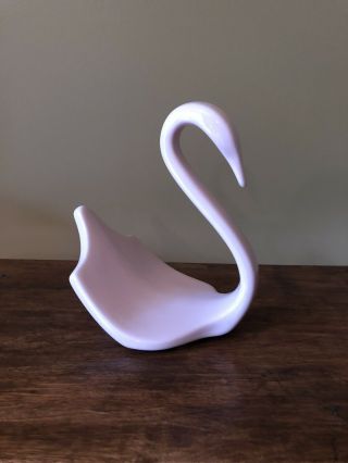 Vintage Mcm Pink Blush Swan Soap Towel Holder Dish Nova Designs Ceramic Usa Euc
