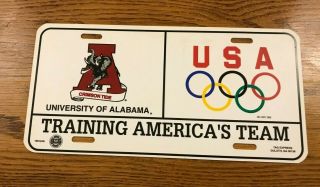 Vintage University Of Alabama Olympics Plastic License Plate Car Tag