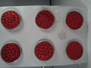 6 Vintage Nos Red Light Reflectors Motorcycle Bicycle With Back Screws 1 1/2 "