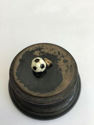 Vintage 9ct Gold Enamel Football Charm
