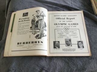 1948 LONDON OLYMPIC GAMES OFFICIAL REPORT BRITISH ASSOCIATION OLYMPICS SPORT @ 2