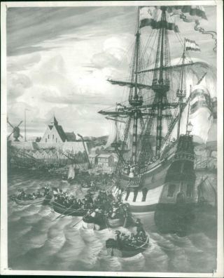 Ship: Model Of Mayflower - Vintage Photo