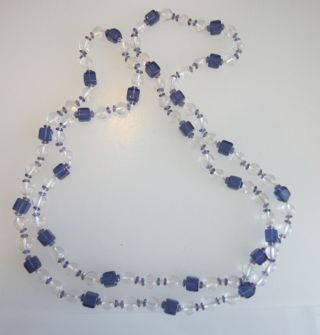 Art Deco Vintage 48 " Long Glass Bead Necklace