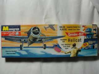 Vintage F6f Hellcat Model Plane Kit By Monogram