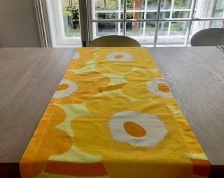 Vintage Marimekko Unikko Fabric Table Runner / Vintage Fabric Valance Curtain