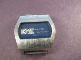 Gruen Mens Vintage Autowind Direct Read Jump Hour With Seconds Disk Direct Read