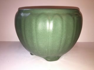 Vintage Zanesville Pattern 0 Matte Green Pottery Planter 7 " X 6 "