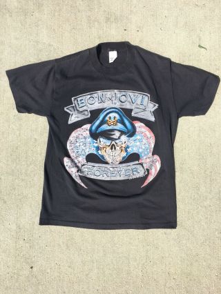 Vintage Bon Jovi 1989 Forever Tour Band T Shirt Size Medium