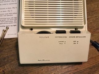 Vintage Nutone Model 2550 - B Inside Intercom 5 " Speaker.
